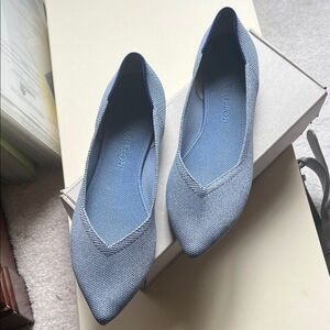 Rothy's The Point Women's Something Blue Sky Blue Pointed Ballet Flats 9.5
